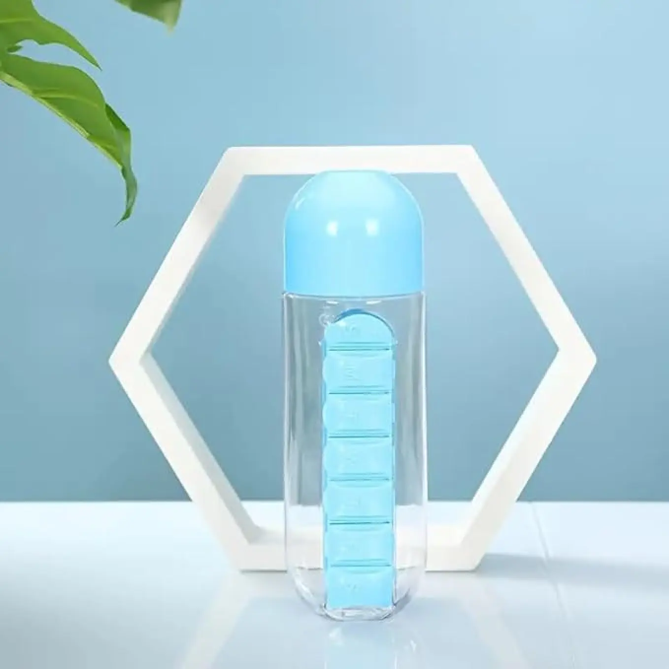 Pill & Vitamin Bottle, Water Bottle Multi Functional Use for Traveling & Outdoor Use Water Bottle, Travelling kit, Summer Special Bottle (600 Ml / Mix Color )