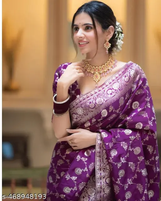 ERIKA Purple Color Sreee With Blouse || Saree For Women