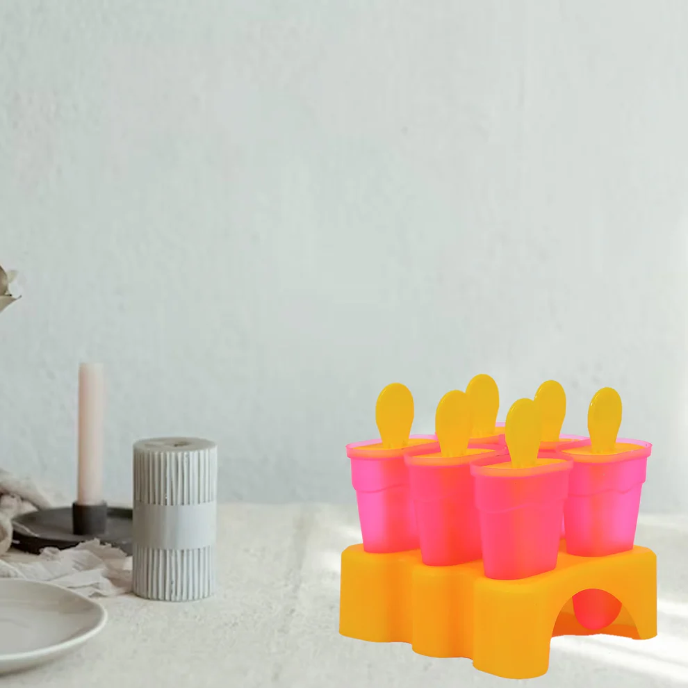 Kulfi Maker Moulds Set Plastic Homemade Kulfi Mould 6pcs Set For Freezer Use