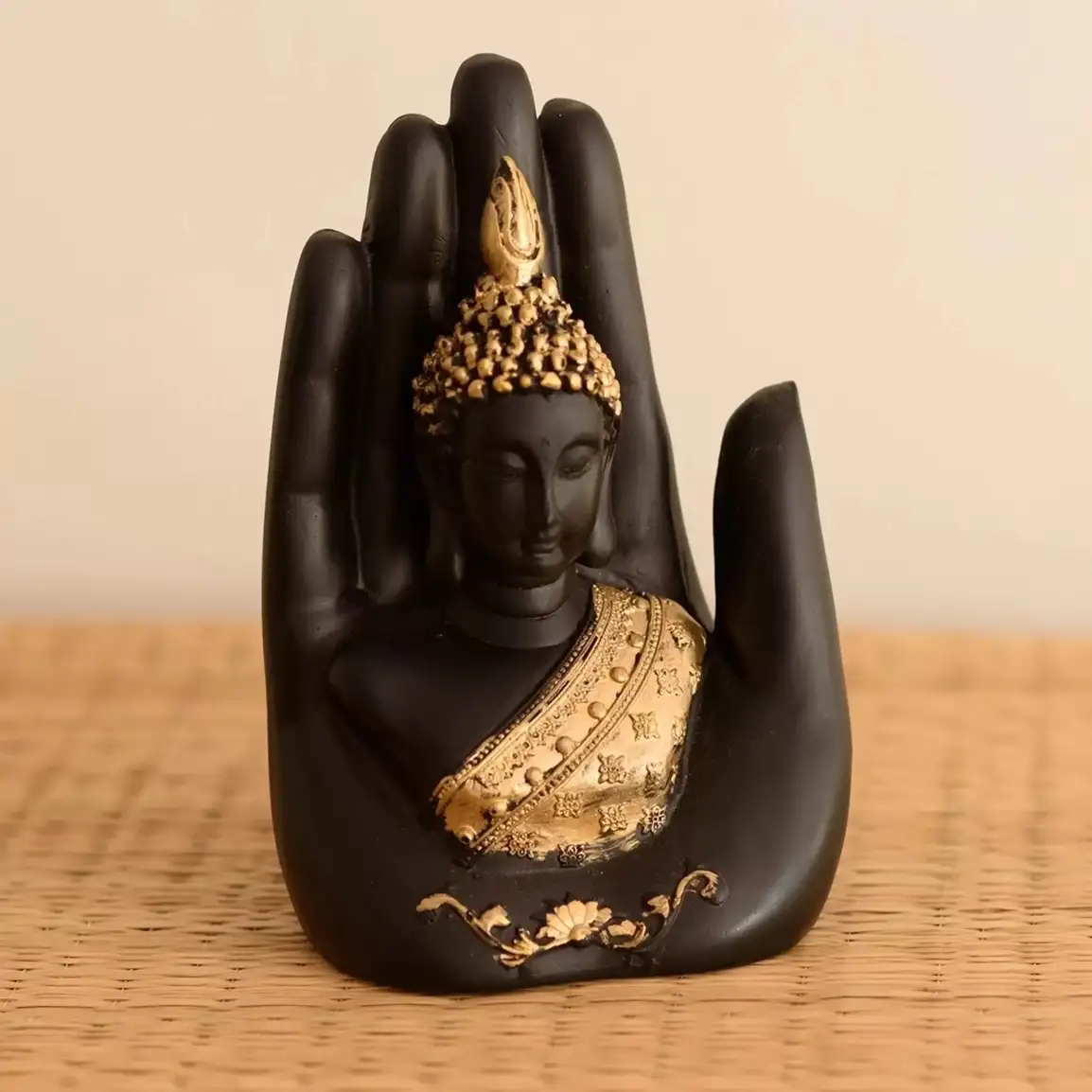 Hand buddha Golden 15 cm Religious Idol & Figurine (Polyresin, Gold)