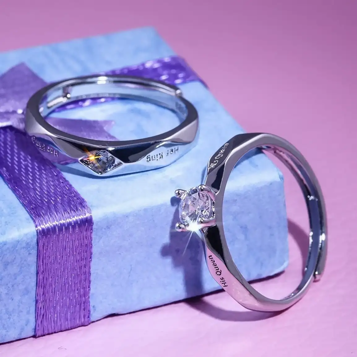 Stainless Steel, Brass, Stone, Metal, Copper Ring Set
