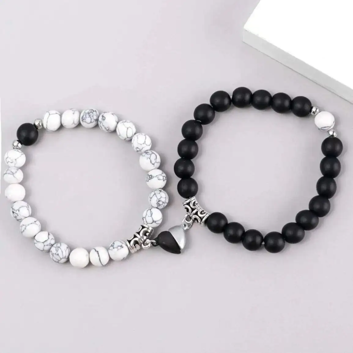 Alloy, Brass, Metal, Stainless Steel Cubic Zirconia Silver Bracelet Set (Pack of 2)