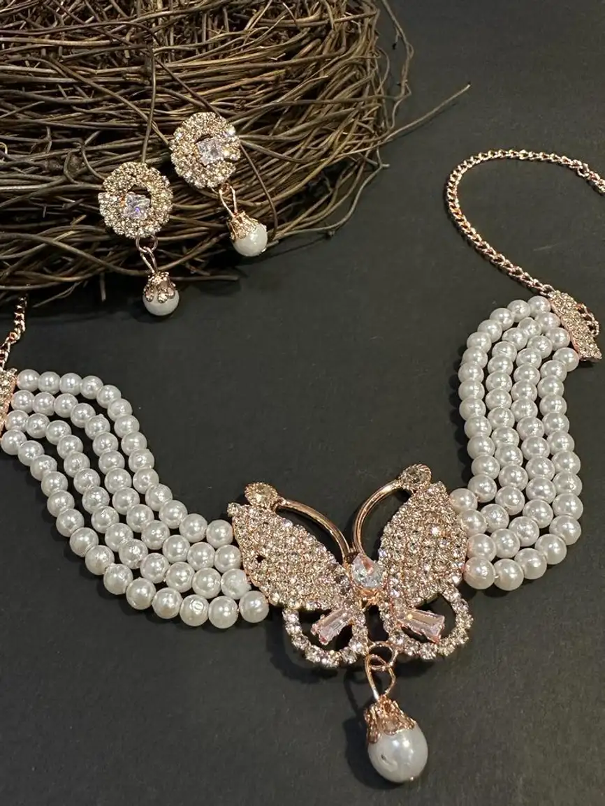Alloy Jewel Set (White, Pink)