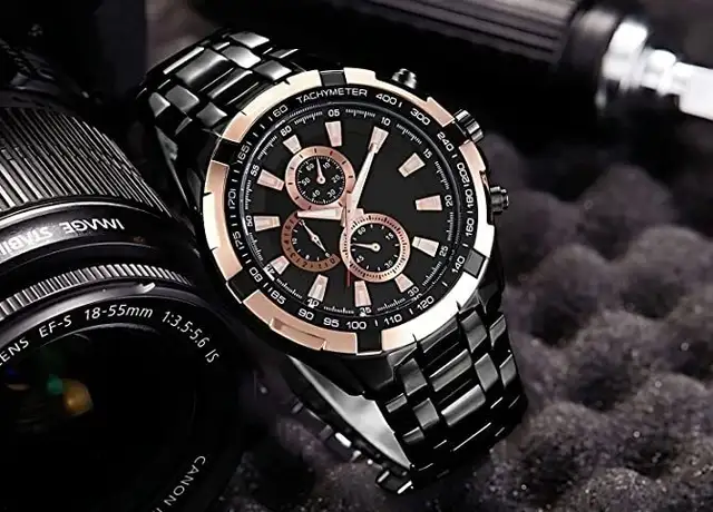 New Gold Dial New Party Wedding Watch Black