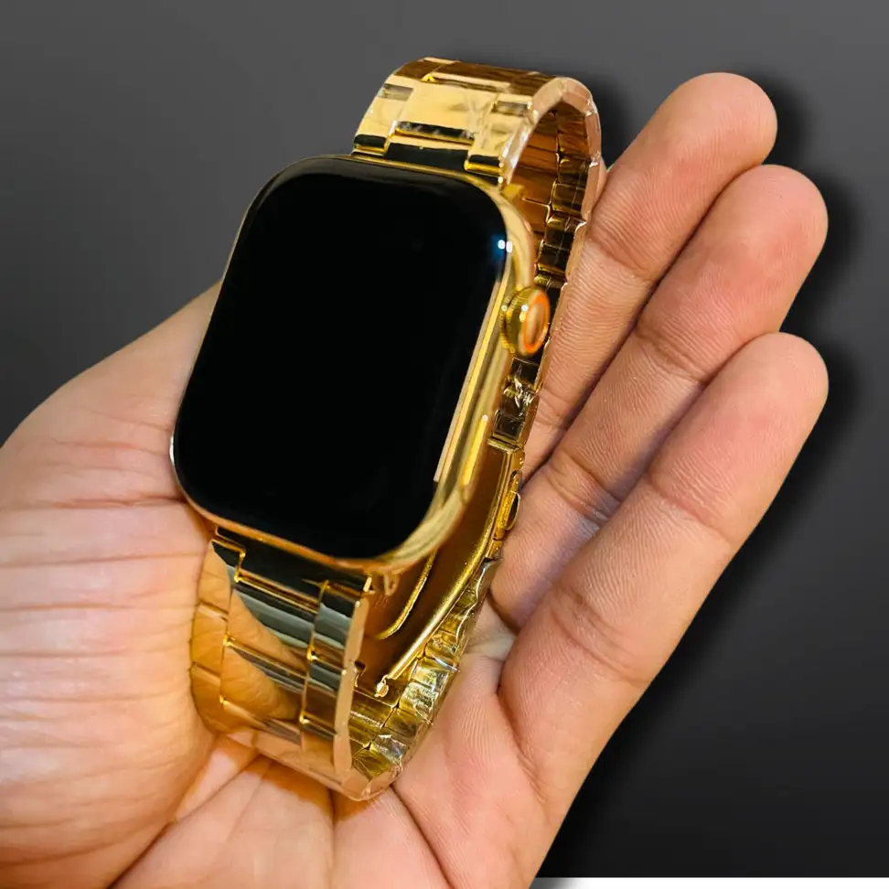 Yash Enterprises S9 Ultra Gold Edition With Sports Mode Golden SmartWatch for Businessman S9 Smartwatch (Gold Strap, Free Size)