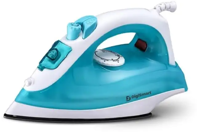 DIGISMART by DIGISMART Misty Non-Stick Shockproof Handle Rust Resistant 6 Heat Setting 200ML Water Tank 1500 W Dry Iron (Blue)