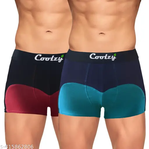 Coolzy Men's Cotton Printed Regular Fit Trunk (Pack of 2)