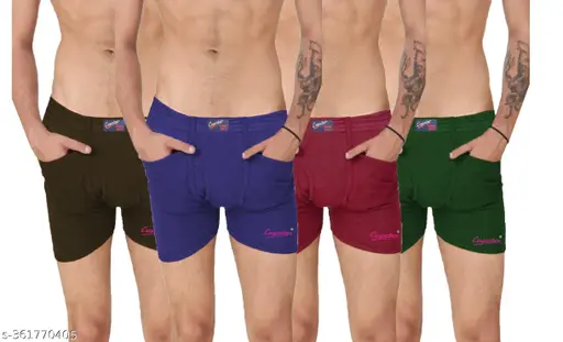 Cupatex Men's Solid Multicolor (Pack Of 4) Premium Underwear Briefs