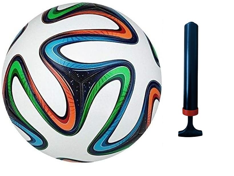 M ART Hands Stitched Blue/White Football Size 5 with Pump