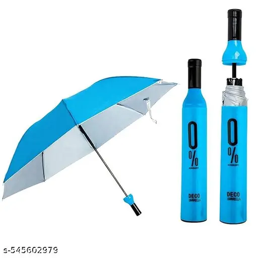 Foldable Umbrella Unisex Windproof UV Protection and Rain Protection Double Layer Folding Portable Size 21 Inch with Bottle Cover for Men And Women