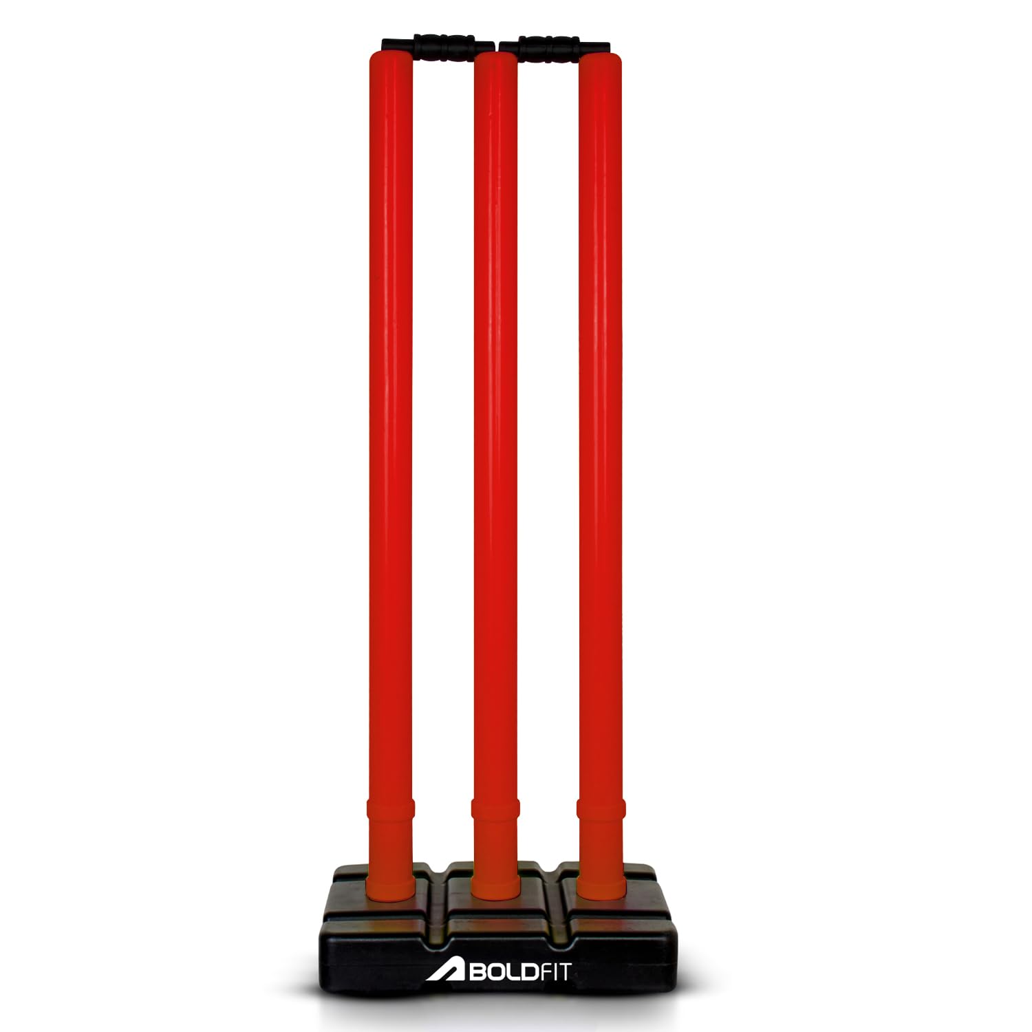 Boldfit Cricket Stumps with Stand Cricket Kit Plastic Wickets for Cricket Standard Wickets for Cricket Ground, Match, Tournament Stump with Stand & Bails