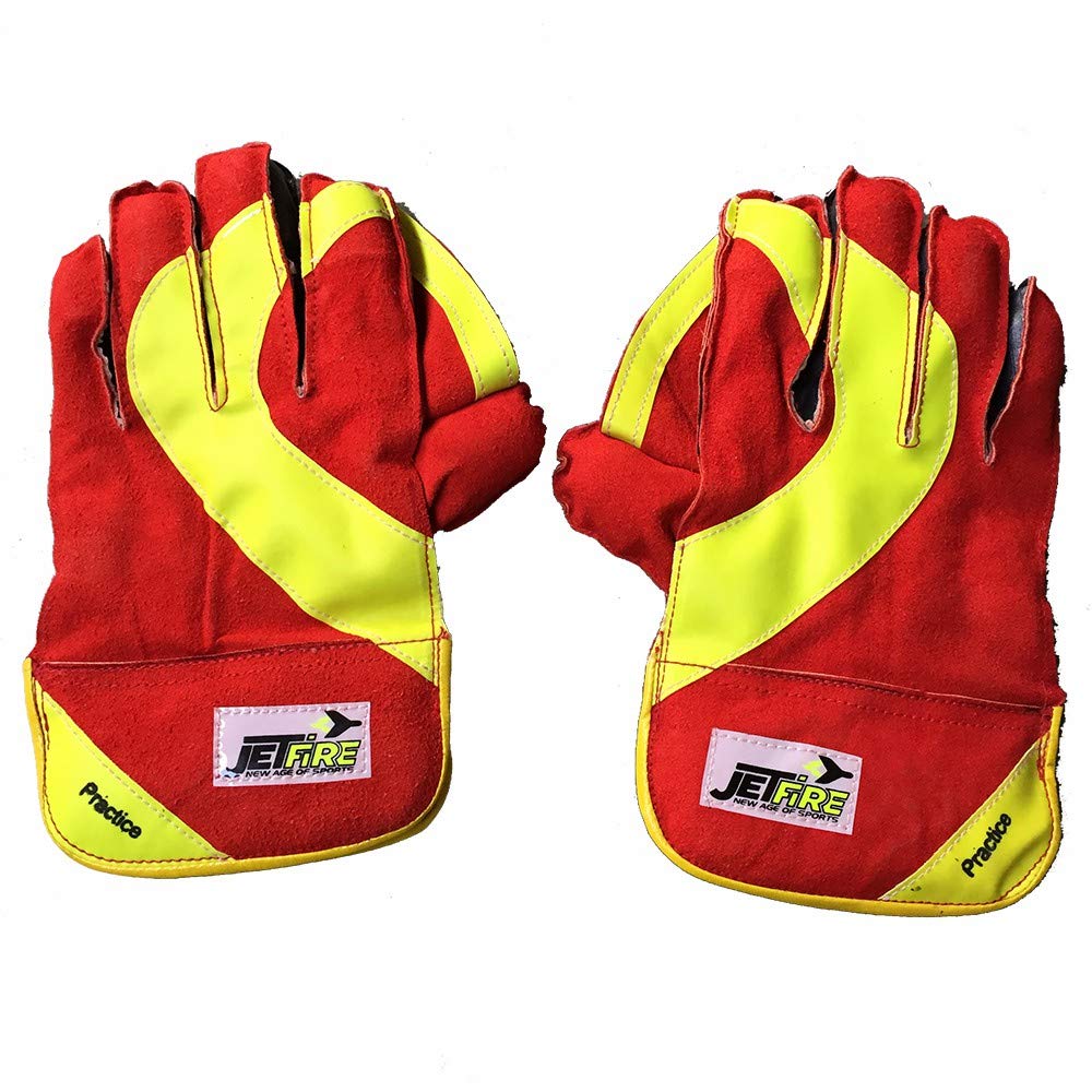 JetFire Basic Practice Wicket Keeping Gloves Wicket Keeping Gloves (L, Green, Multicolor)