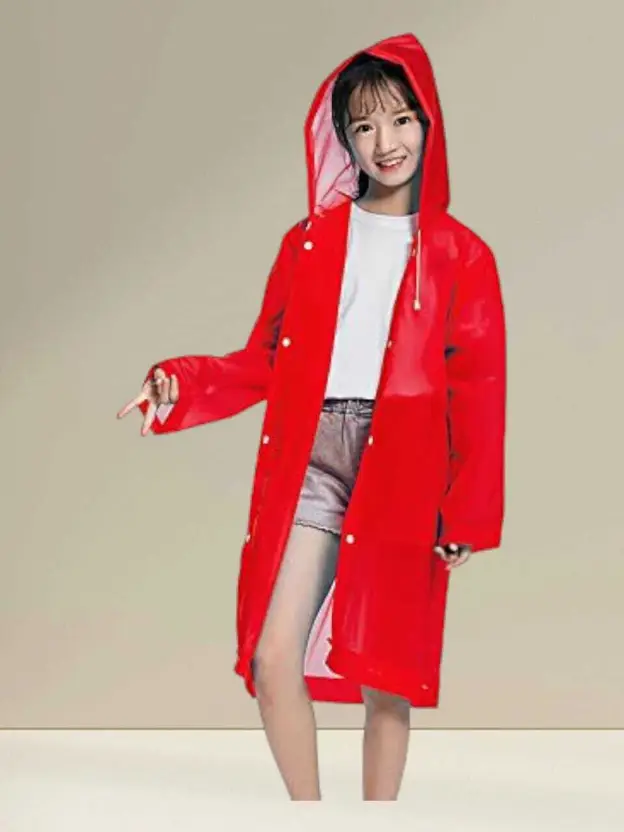 Solid Boys & Girls Raincoat